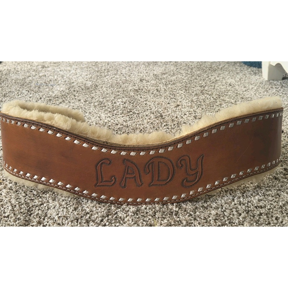 Custom Contoured Leather Western Breast Collar Fleece Lined Buckstitch "LADY"
